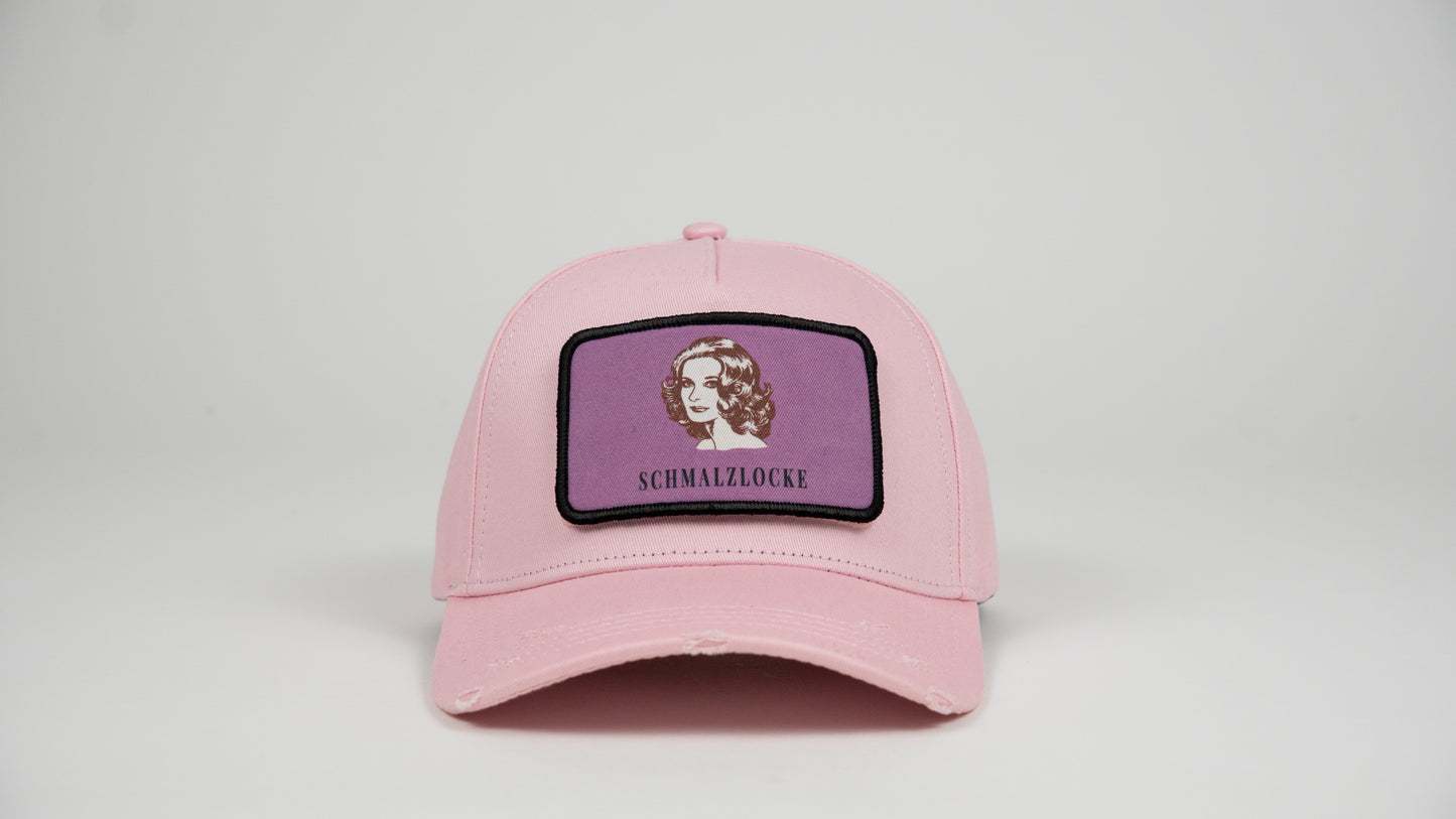 Baseball Cap Pink mit Patch Schmalzlocke