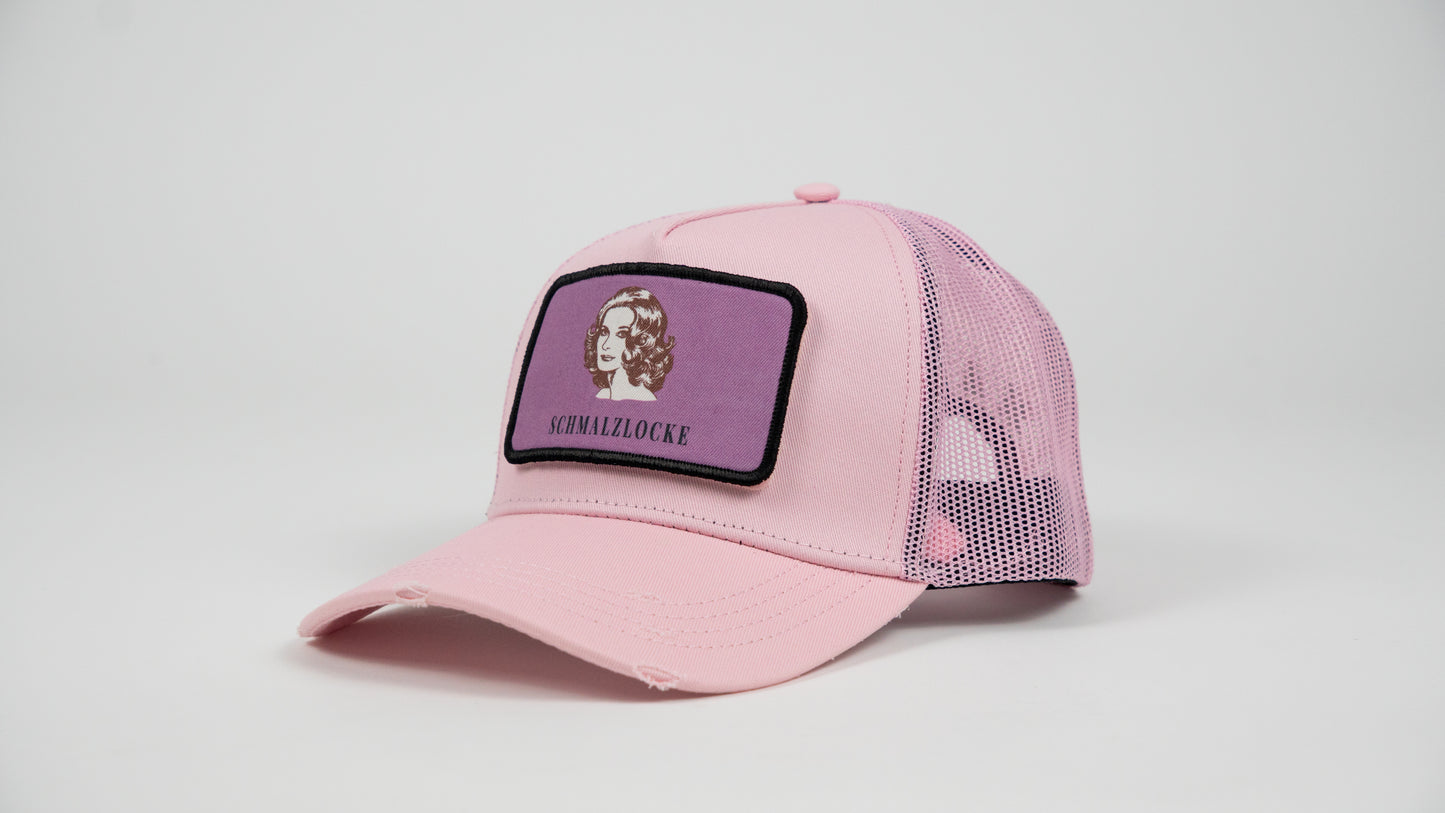 Trucker Cap Pink mit Patch Schmalzlocke