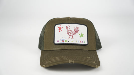 Trucker Cap Army Green Howdy Austria Art