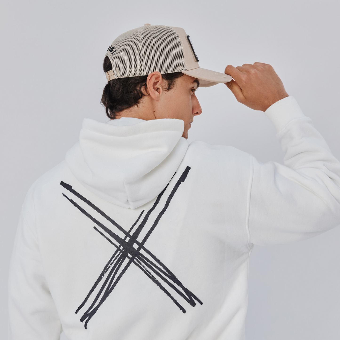 Trucker Cap Beige mit wandelbarem Patch