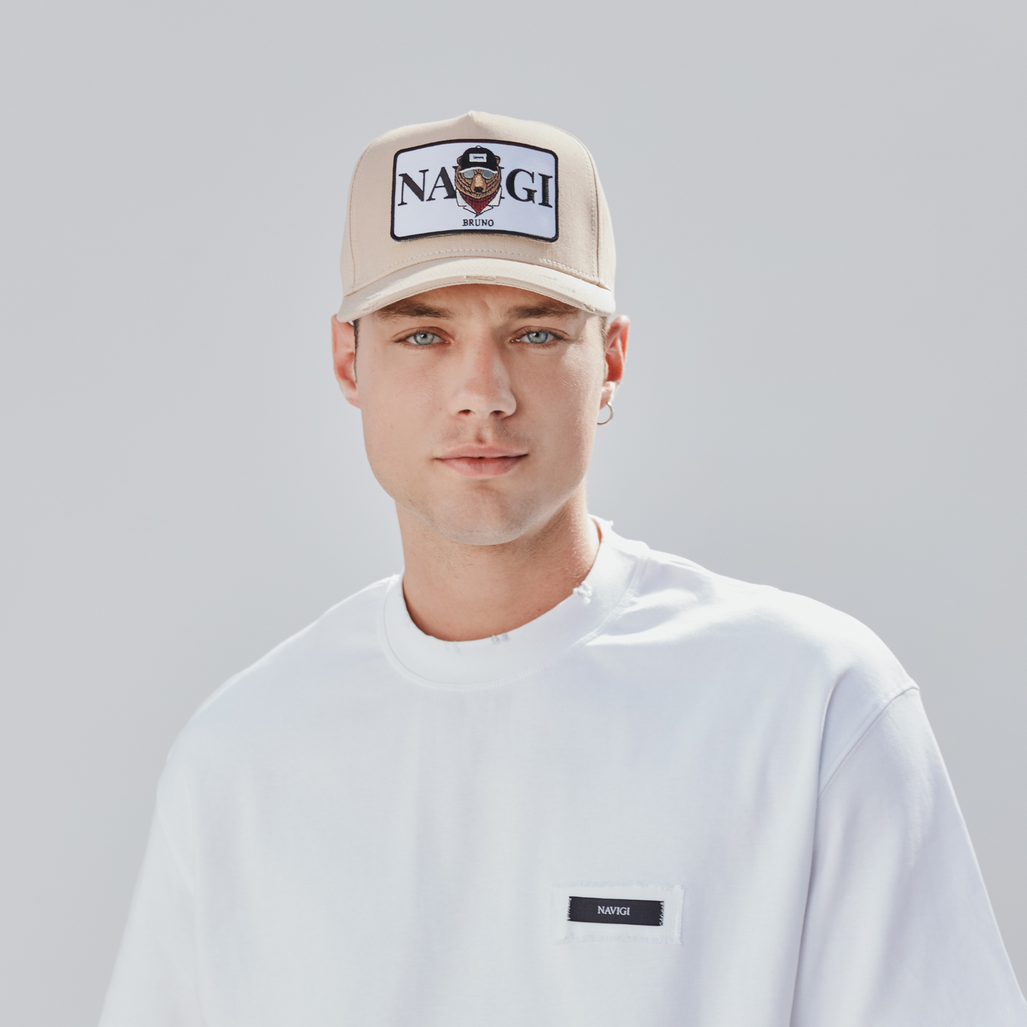 Baseball Cap Beige mit wandelbarem Patch