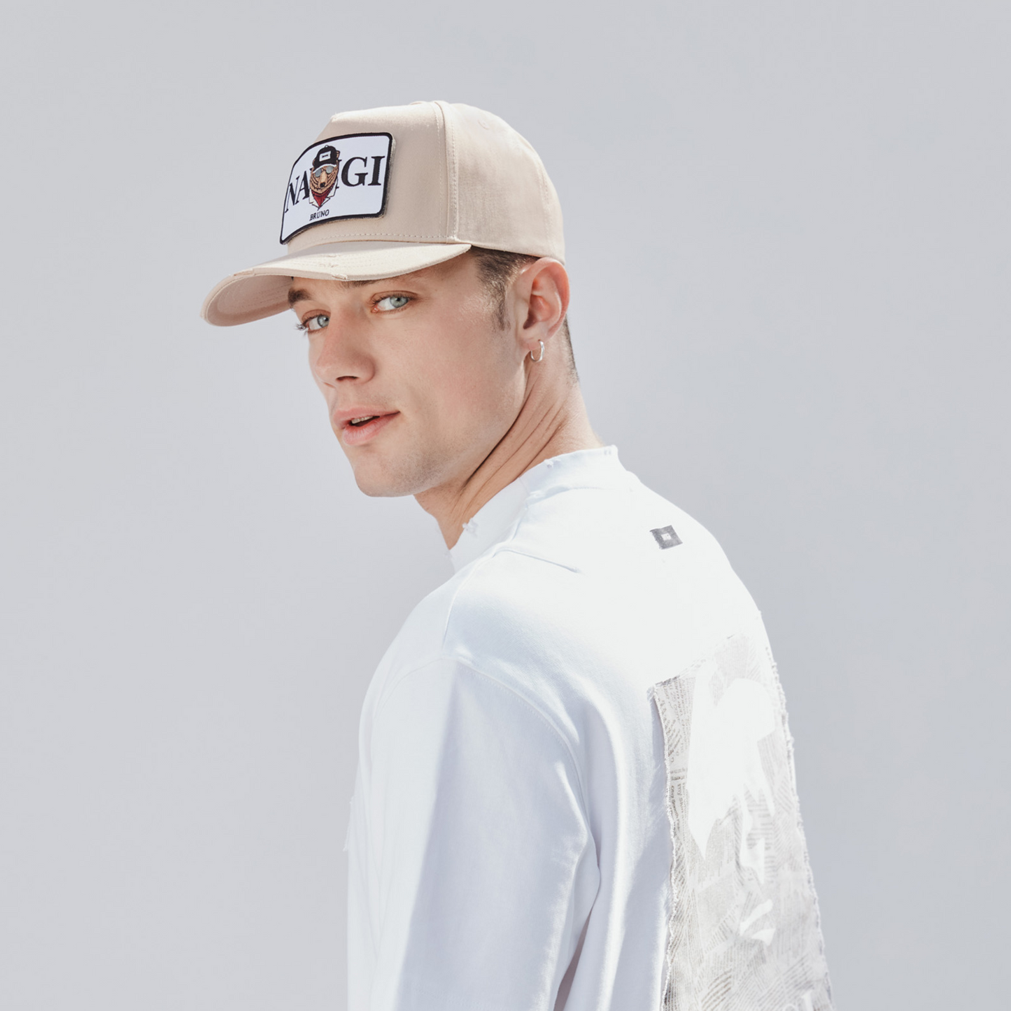 Baseball Cap Beige mit wandelbarem Patch
