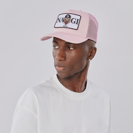 Trucker cap pink with convertible patch